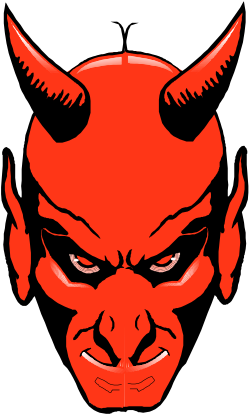 Red Devil Clipart with Horns and Fangs for Dynamic Designs