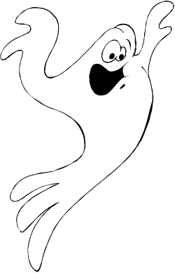 Ghost Clipart on Black Background for Spooky Designs