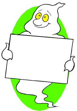 Ghost Holding a Sign Clipart - Perfect for Spooky Themes
