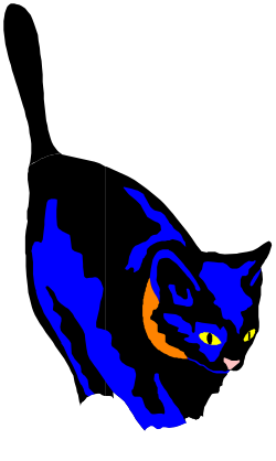 Cat Running Across Screen Clipart - Dynamic Animal Illustration