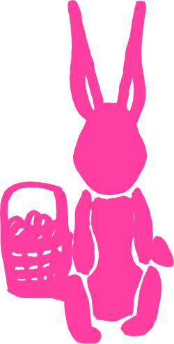 Pink Bunny Carrying a Pink Bag - Playful Clipart for Fun Projects