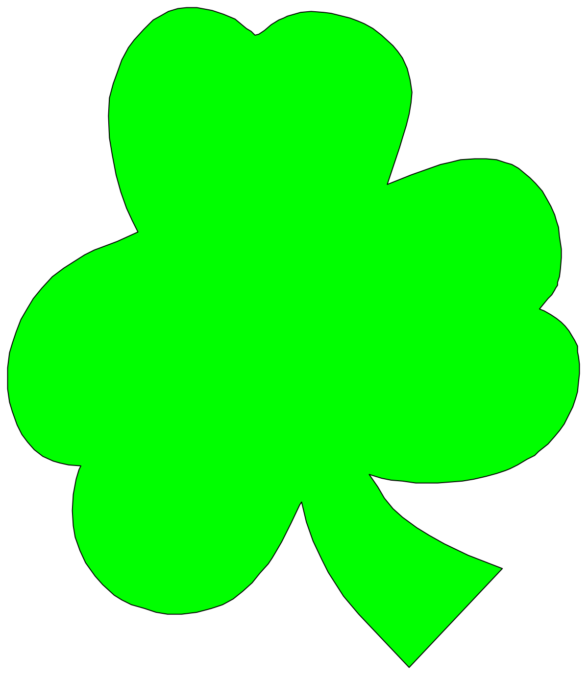 Green Shamrock Leaf Clipart for St. Patrick's Day Celebrations