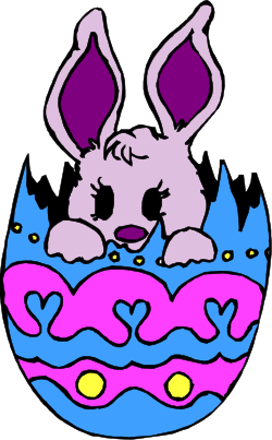 Rabbit Sitting in Blue Egg Clipart - Perfect for Spring Themes