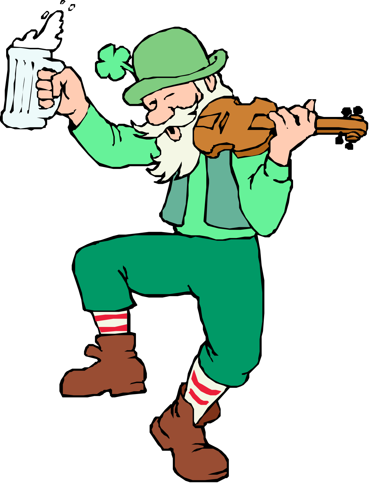 Cartoon Leprechaun Playing Violin Clipart - Fun & Whimsical Illustrations
