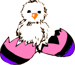 Bird Sitting on Pink Egg Clipart - Charming Nature Illustration