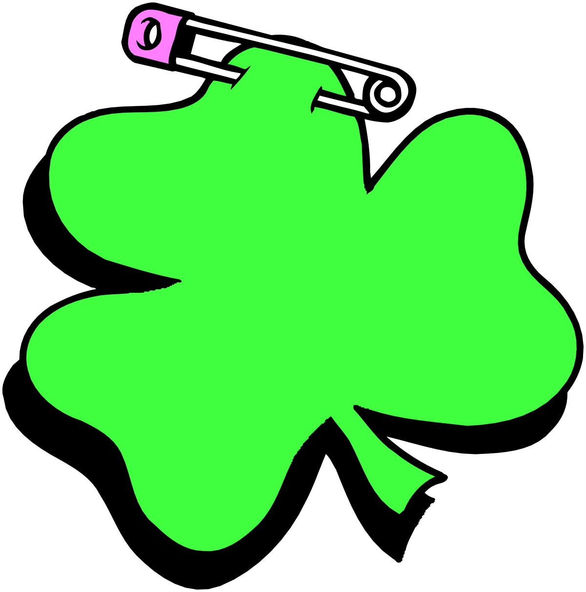 a green clover with a pink flower on it clip art png transparent Green Clover with Pink Flower Clipart for Nature Lovers