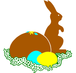 Brown Bunny Laying on Easter Egg Clipart - Perfect for Spring Celebrations