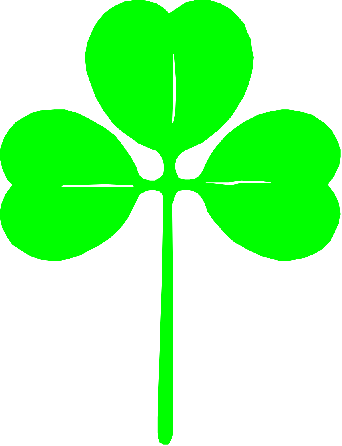 a four leaf clover clip art png transparent Lucky Clover Clipart - Four Leaf Clover for Good Fortune