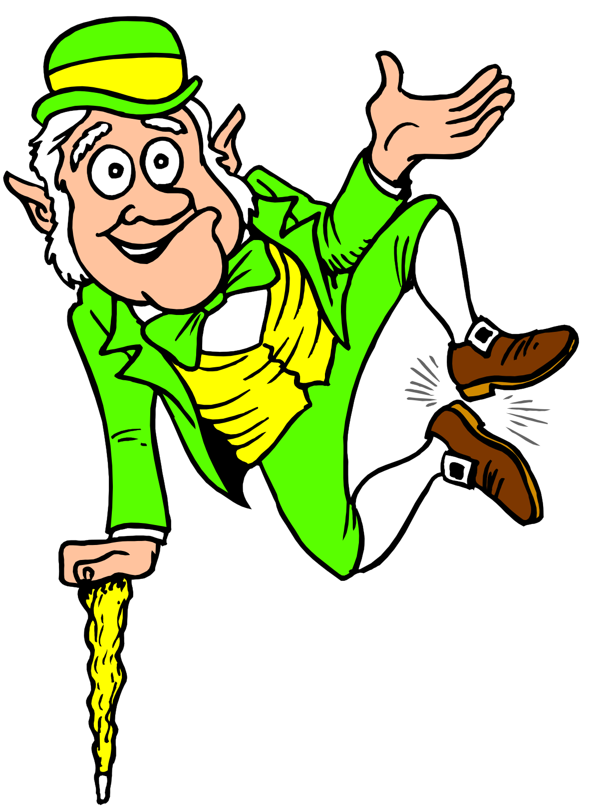 a cartoon lepree with a hat and a green suit clip art png transparent Cartoon Leprechaun with Hat and Green Suit Clipart