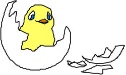 Yellow Bird with Blue Eyes on Black Background Clipart