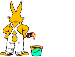 Rabbit with Paintbrush and Bucket Clipart: Creative Artful Design