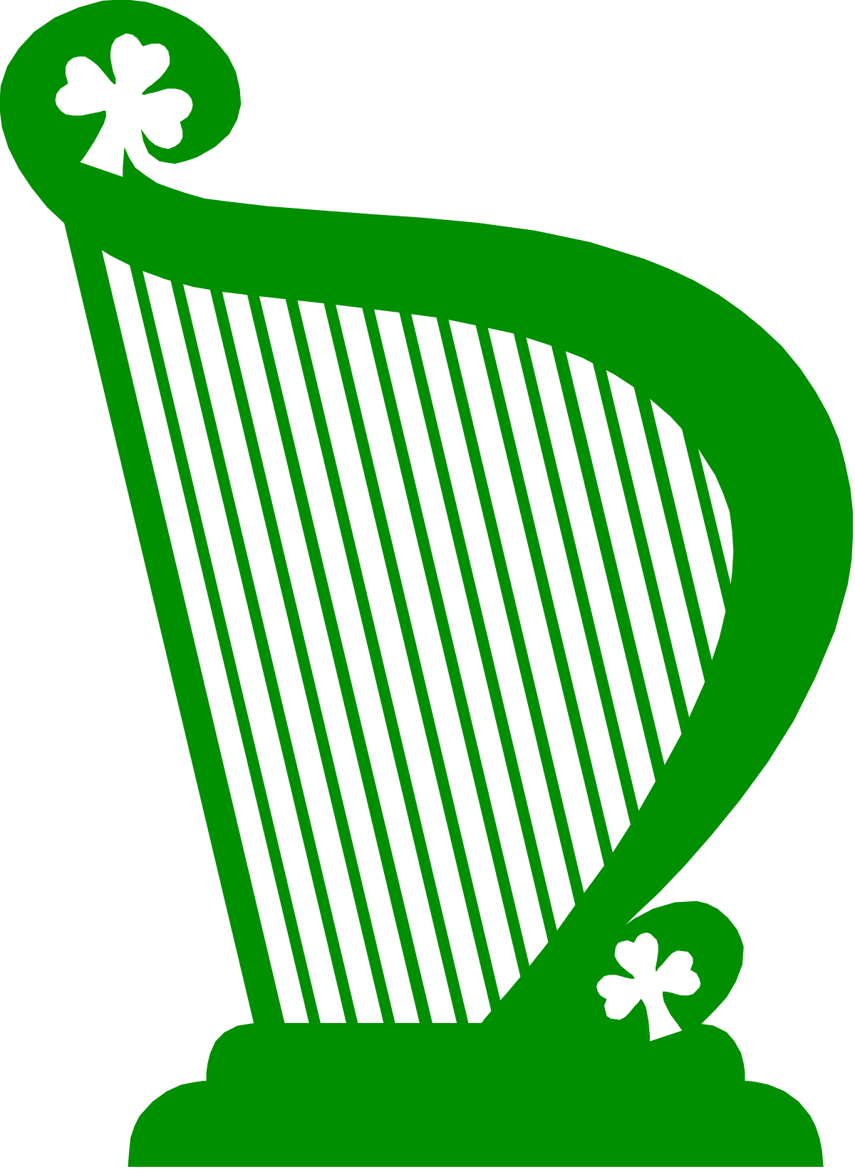 Green Harp with Shamrocks Clipart  Perfect for Nature-Themed Designs