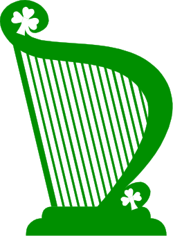 Green Harp with Shamrocks Clipart  Perfect for Nature-Themed Designs