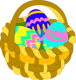 Basket Filled with Eggs and Heart Clipart for Creative Projects