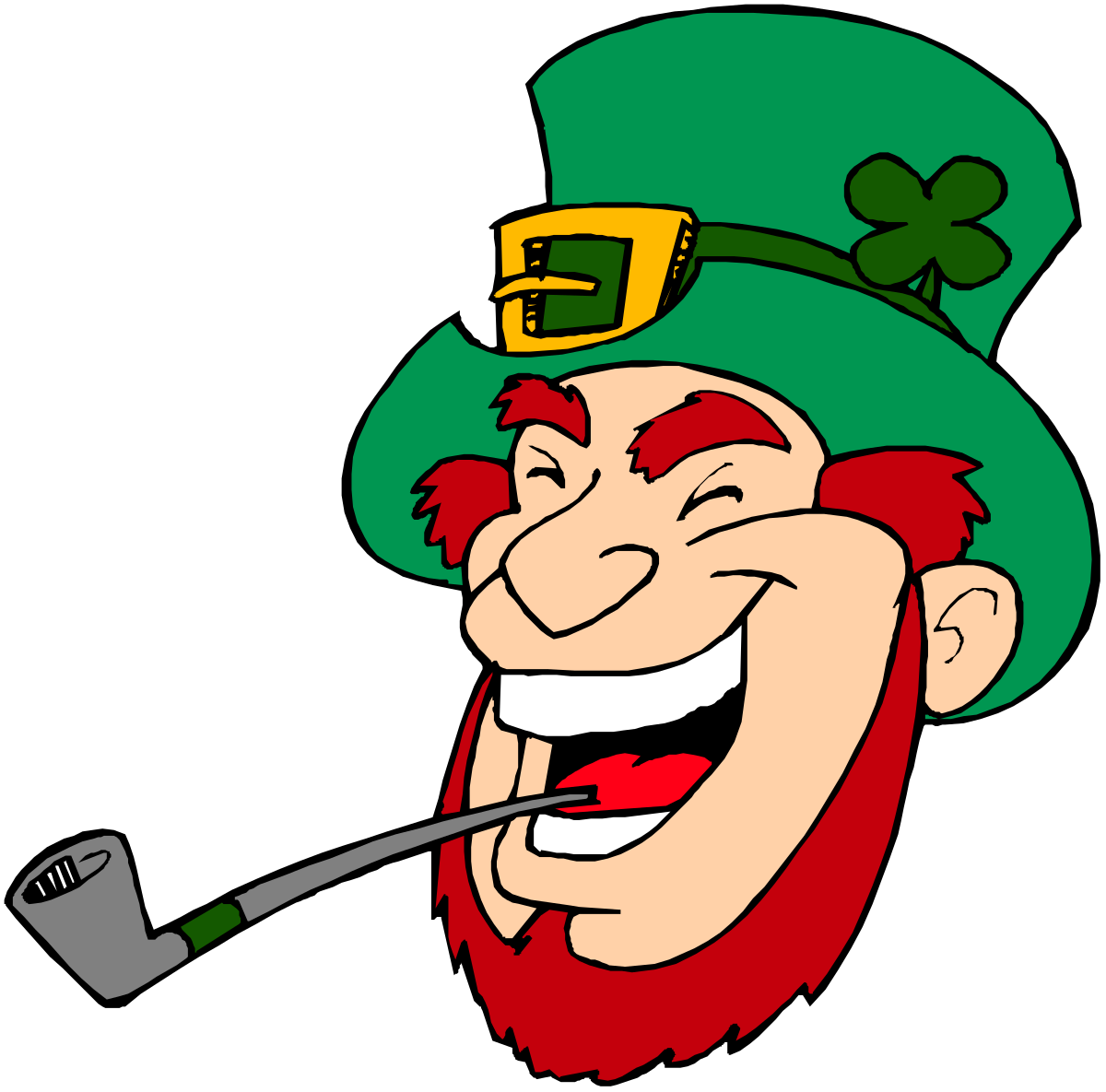 Cartoon Leprechaun with Pipe and Hat Clipart for Festive Designs