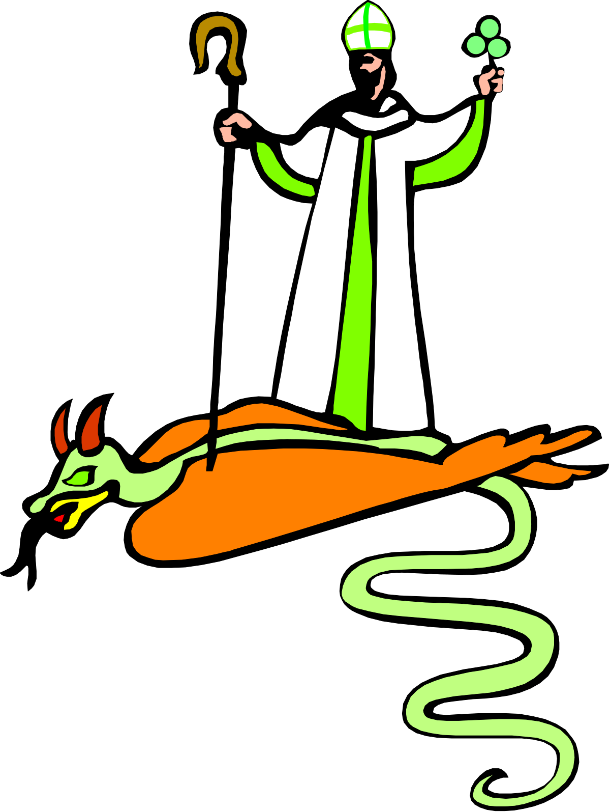 a man in a green robe and a white robe is standing on a duck clip art png transparent Man in Green and White Robe Standing on Duck Clipart