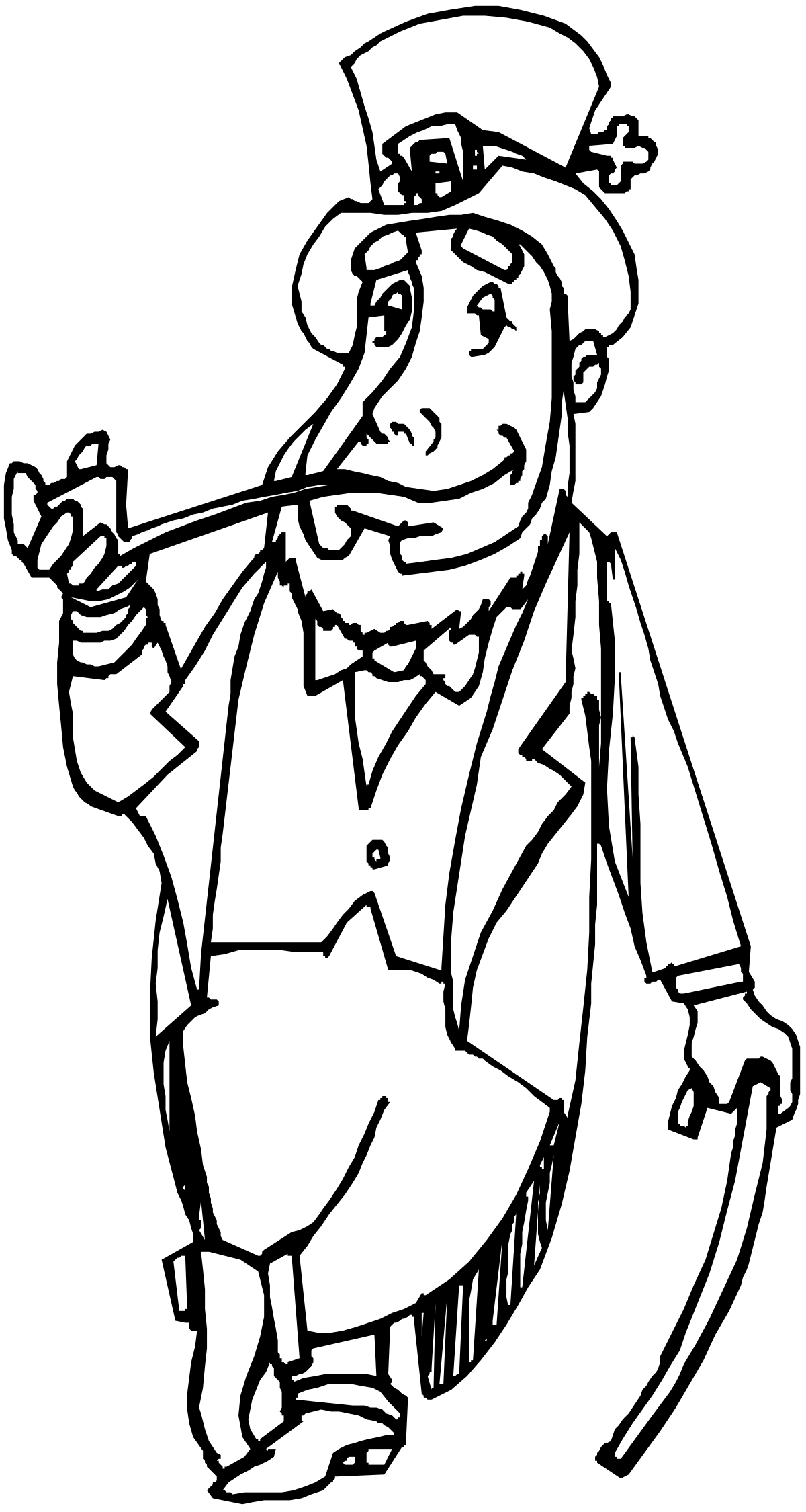 Sailor Smoking Pipe - Vintage Black and White Clipart
