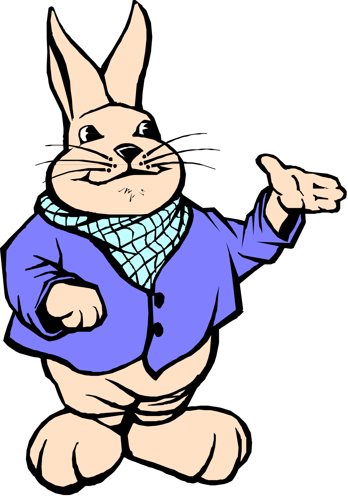 Cartoon Rabbit in Suit and Tie - Playful Business Character Clipart