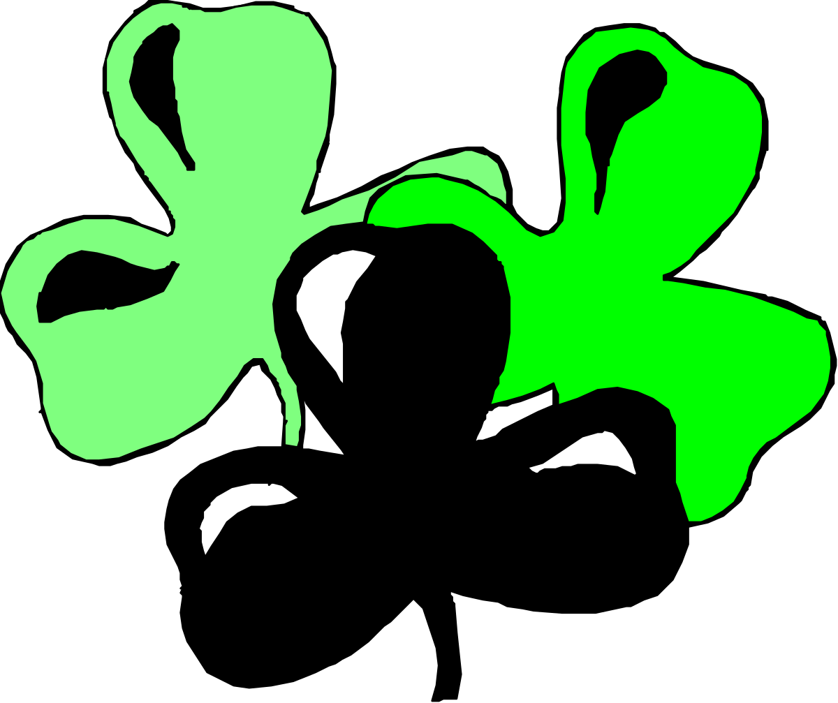 Shamrocks Clipart: Three Lush Green Clover Designs
