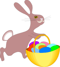 Rabbit with Basket of Eggs Clipart - Perfect for Easter Themes