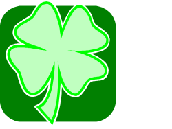 Four Leaf Clovers Green Shamrock Clipart for Good Luck