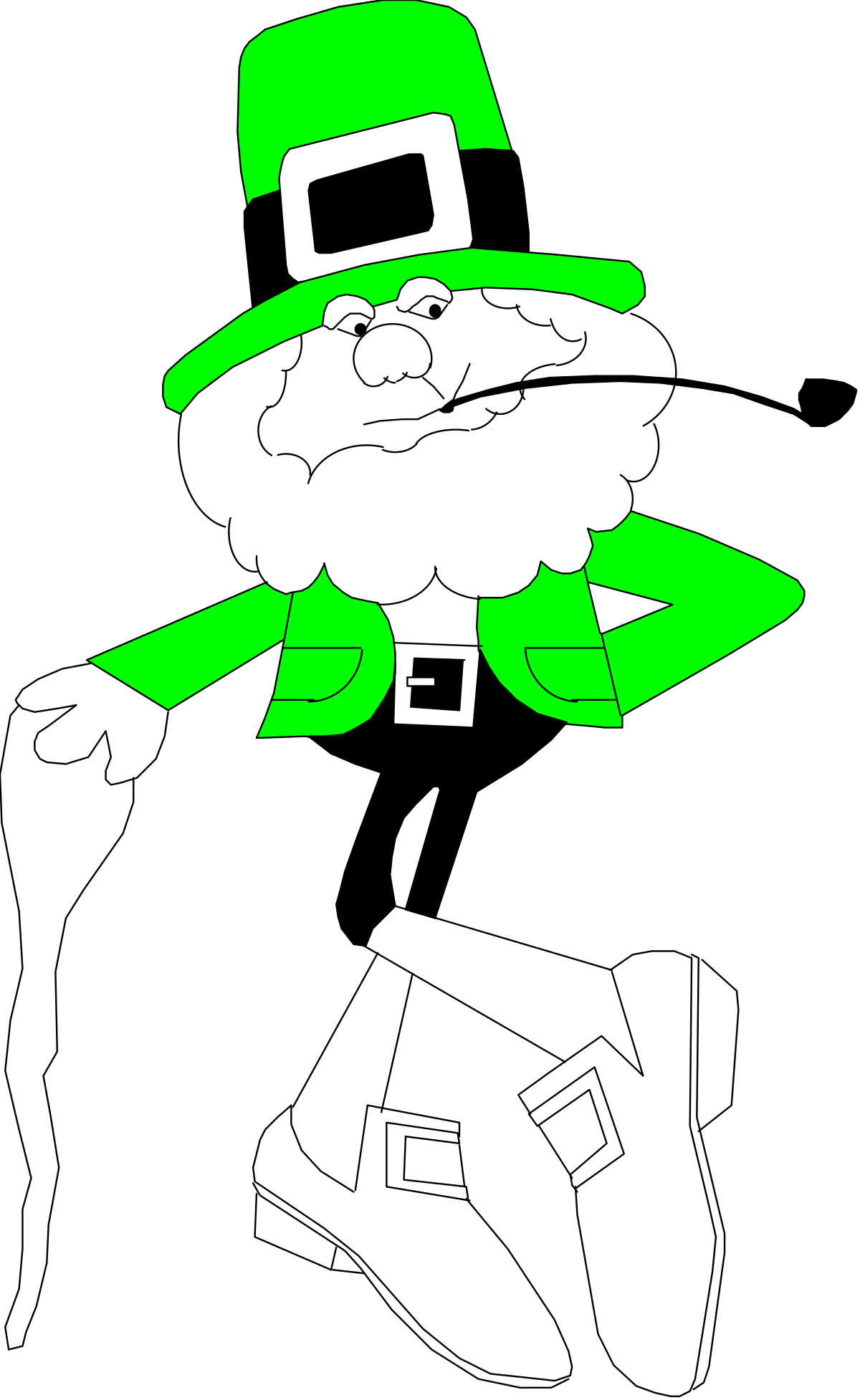 Green Hat and Glasses Clipart on Black Background
