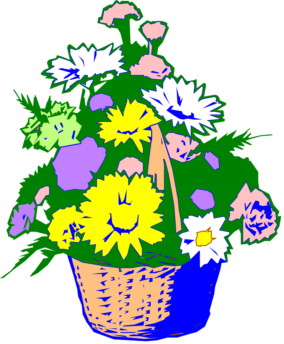 Beautiful Basket of Flowers Clipart for Your Projects