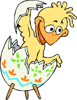 Cartoon Chicken Hatched from Egg Clipart - Adorable and Playful