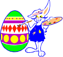 Cartoon Bunny Painting Easter Egg Clipart: Adorable and Festive Imagery