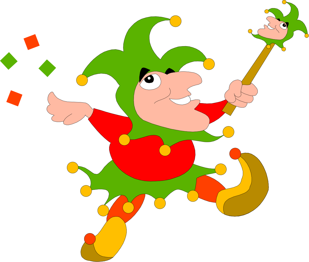 a cartoon character with a green and red costume clip art png transparent Cartoon Character Clipart: Green and Red Costume Delight
