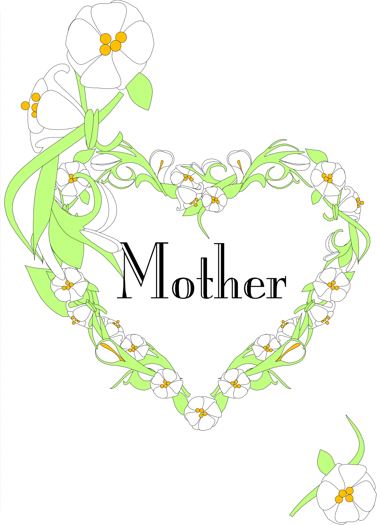 Heart Made of White Flowers - Elegant Floral Clipart