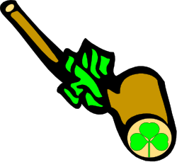 Shamrock Pipe Clipart: Green and Brown Decorative Elements