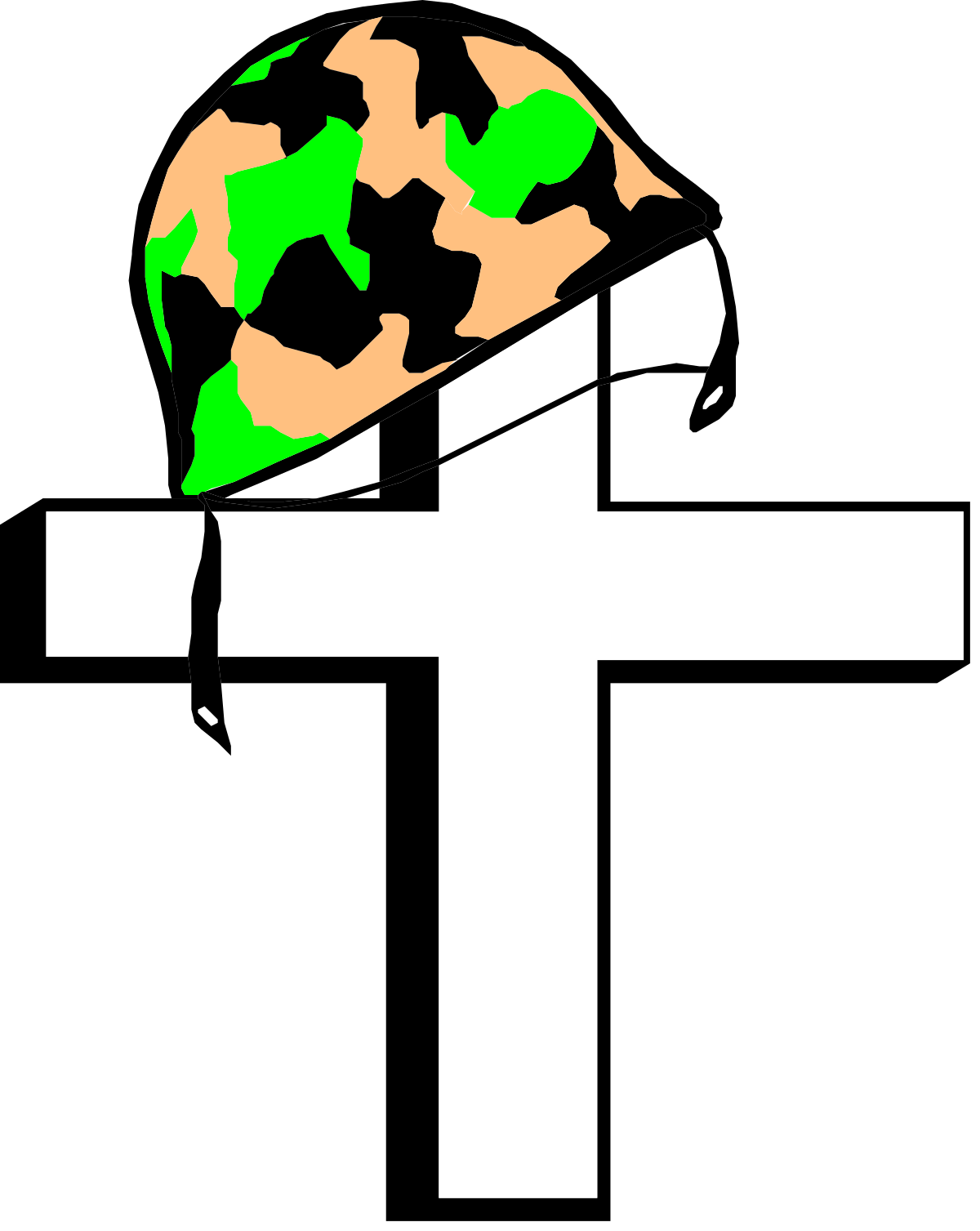 Cross with Globe Clipart: Symbolic Global Unity