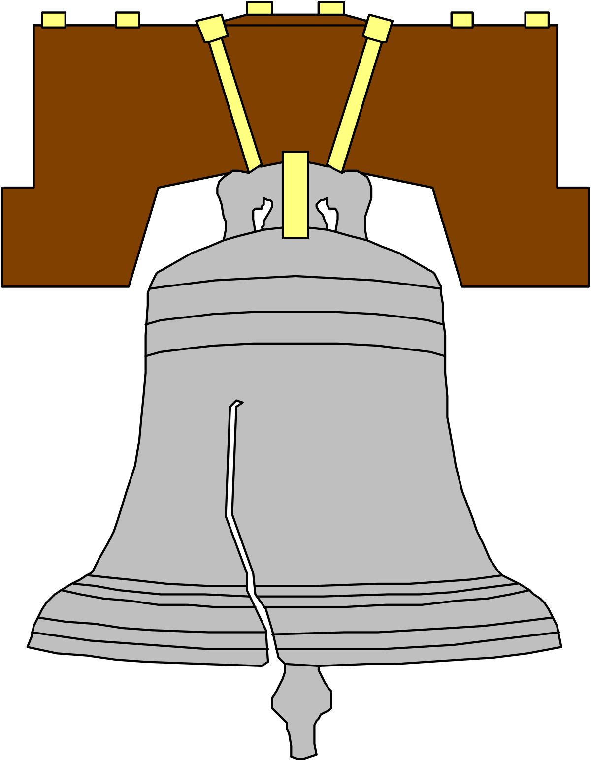 a bell with a gold ribbon around it clip art png transparent Bell with Gold Ribbon: Elegant Clipart Design