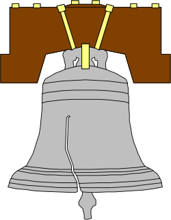 Bell with Gold Ribbon: Elegant Clipart Design