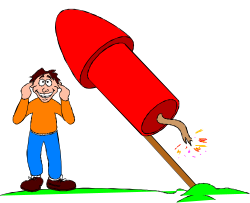 Cartoon Character Holding a Giant Red Object - Vibrant Clipart