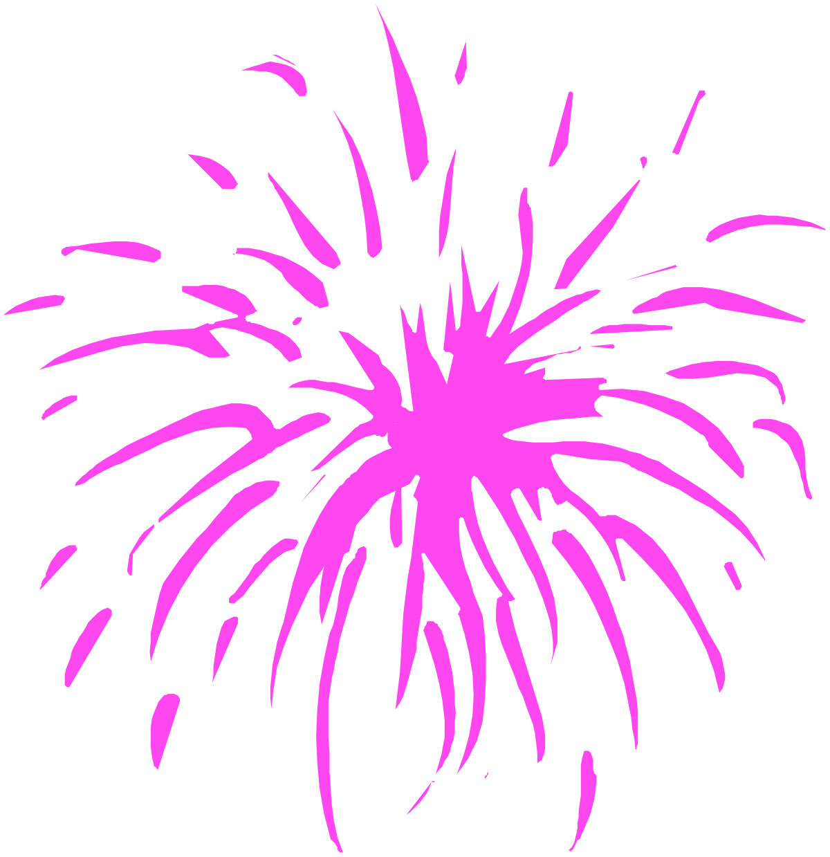 Pink Fireworks on Black Background - Stunning Clipart for Celebrations