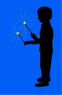 Sparkle Stick Silhouette of a Man - Eye-Catching Clipart