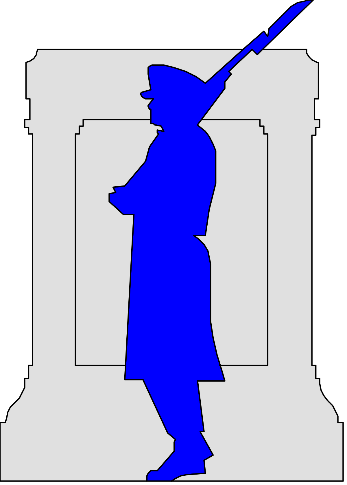 a silhouette of a man in a blue hat and coat clip art png transparent Silhouette of a Man in Blue Hat and Coat - Versatile Clipart for Any Project