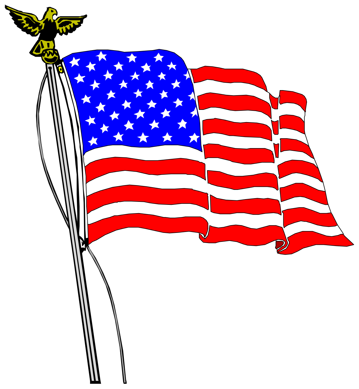 Flag with Bird Flying Over It - Stunning Clipart for Diverse Uses