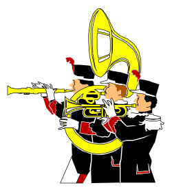 Cartoon Character Playing Trumpet Clipart for Fun Designs