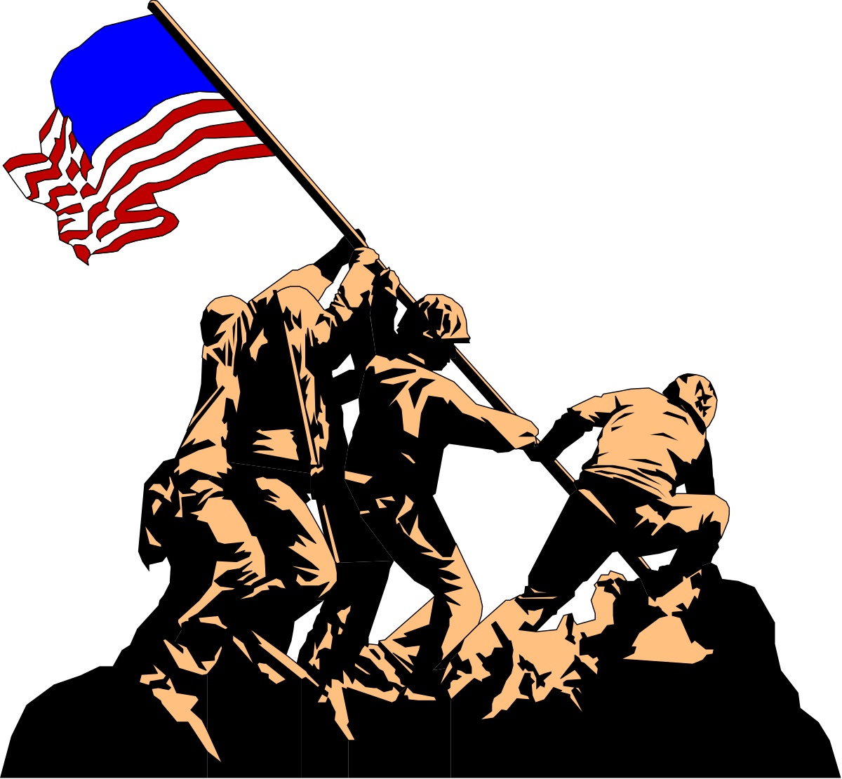 Flag Clipart: Man Holding Vibrant Flags for Your Projects