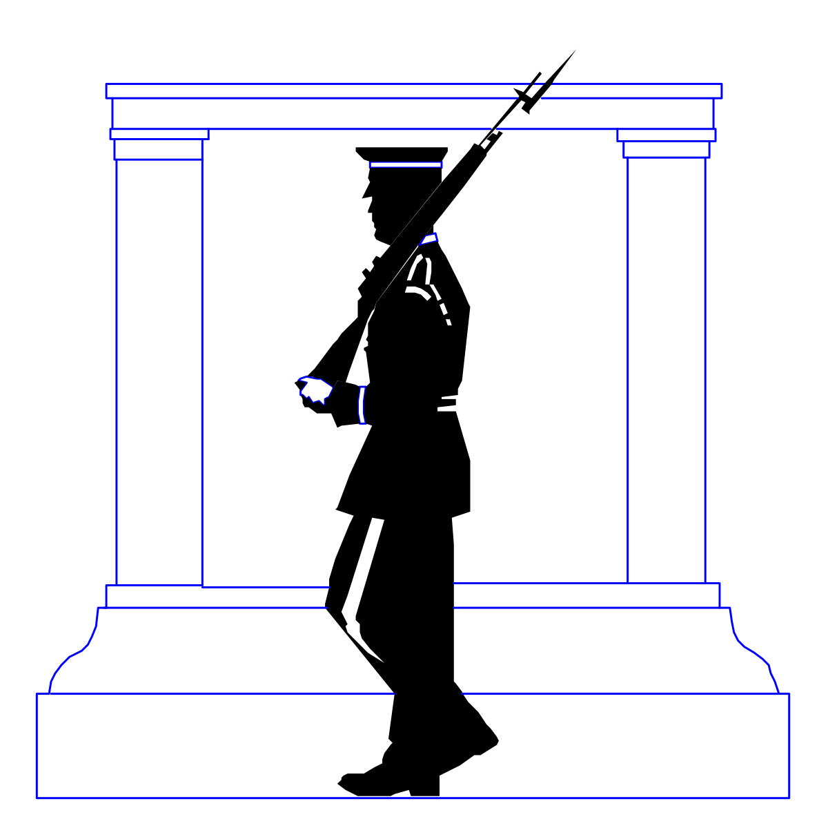 Soldier Silhouette Holding Rifle - Powerful Military Clipart