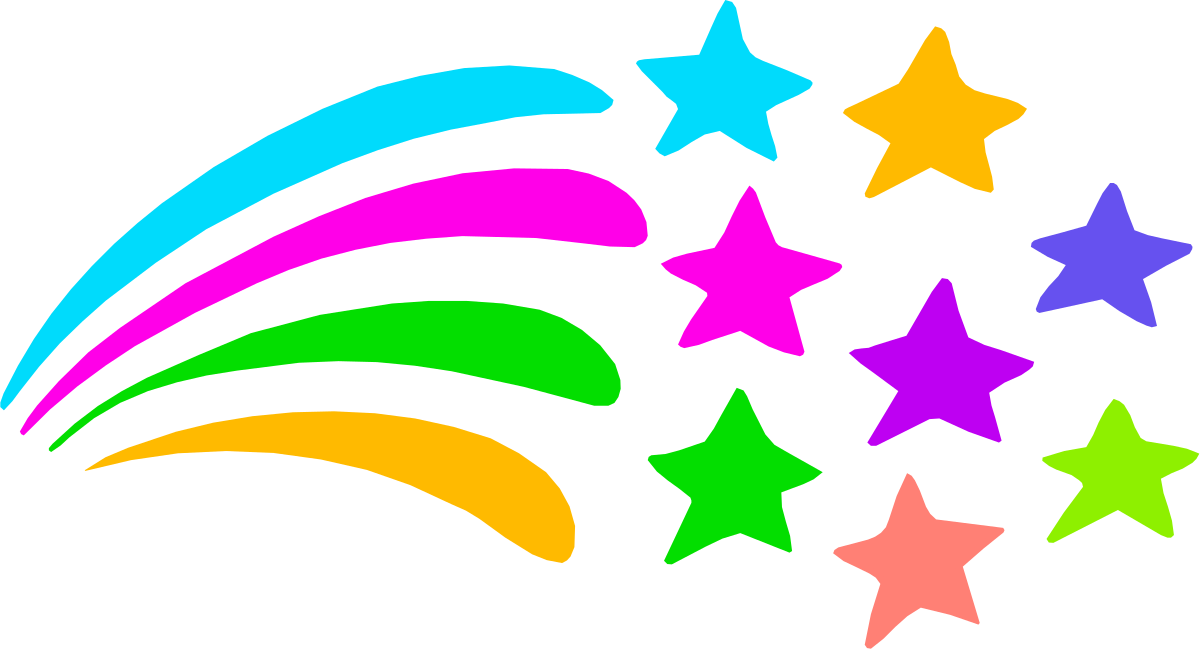 a rainbow colored star with a black background clip art png transparent Rainbow Colored Star on Black Background - Vibrant Clipart for Your Projects