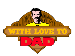 Bearded Man with Mustache and Love to Dad Clipart