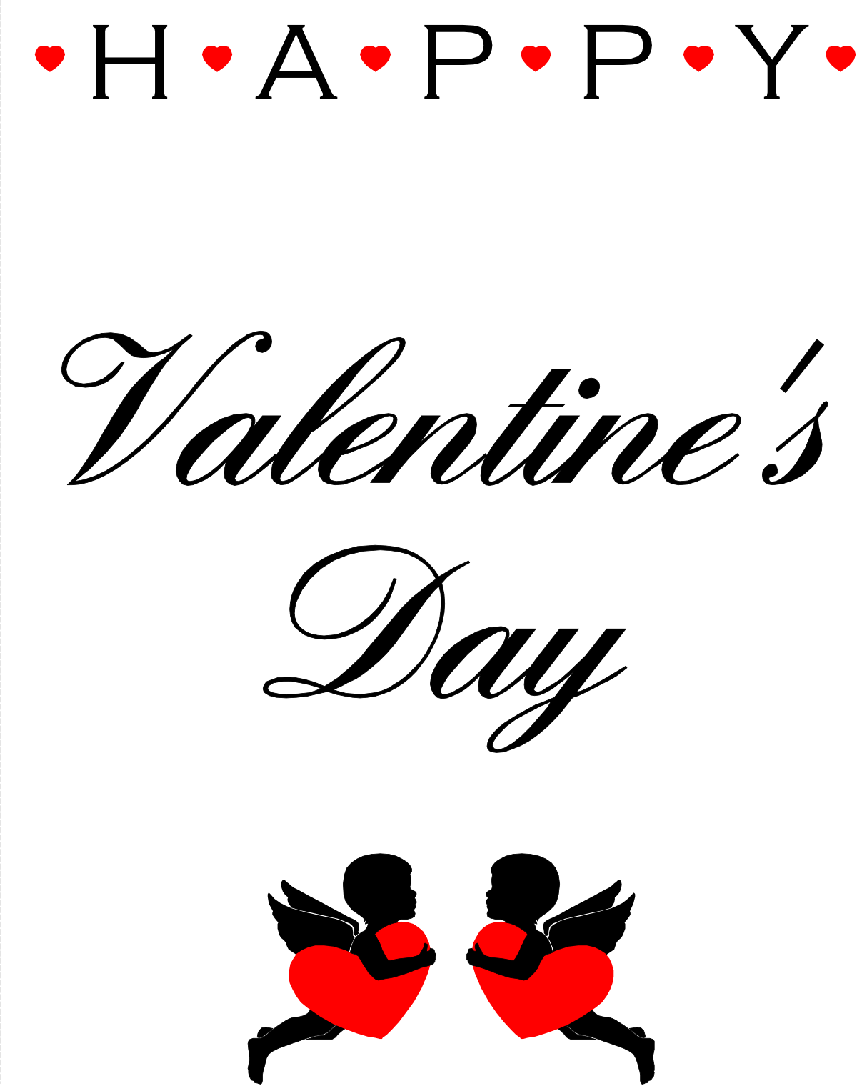 Heart Frame Clipart: Black and Red Decorative Borders