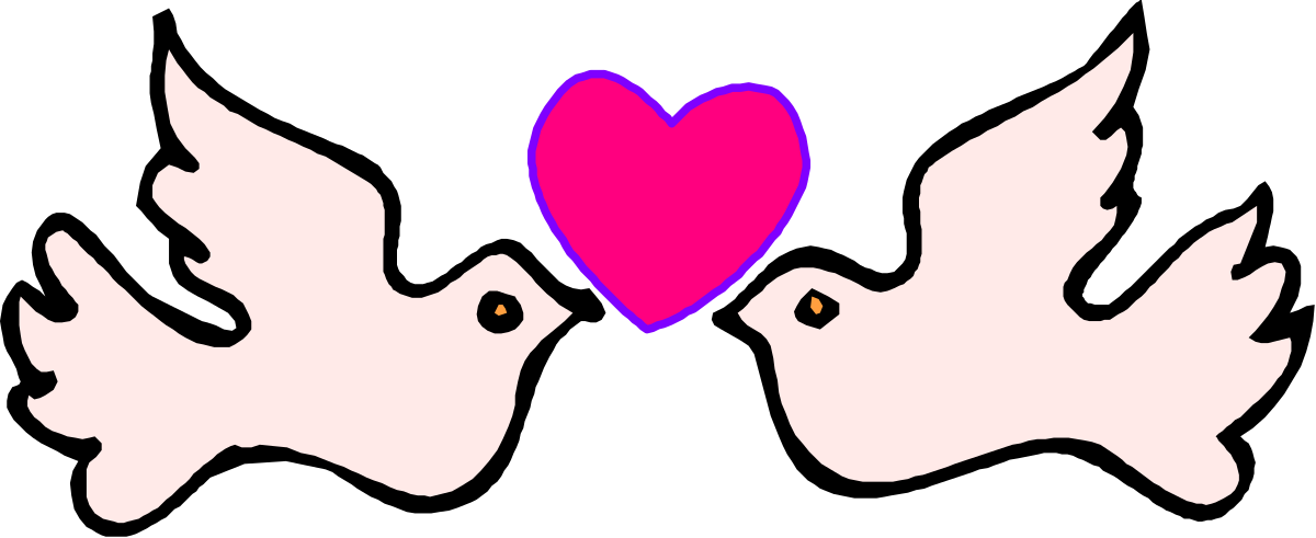 Two Doves with Heart: Romantic Clipart for Celebrations