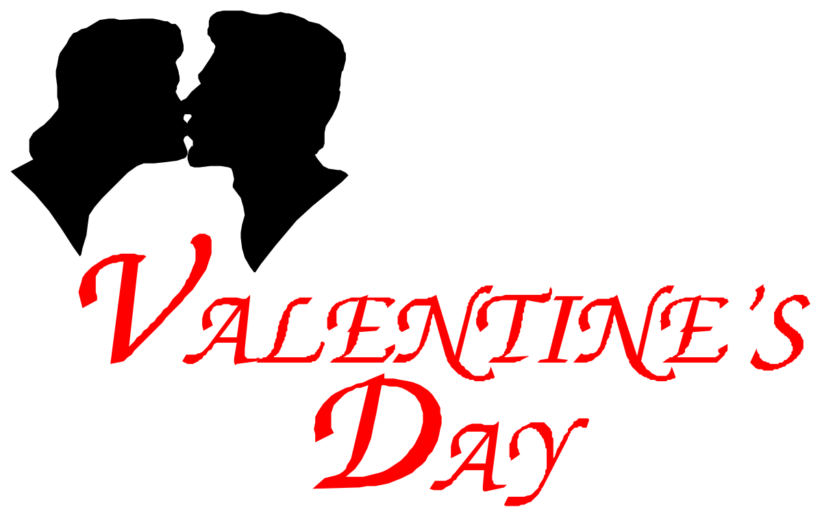 Valentine's Day Logo Clipart: Red and Black Heart Design