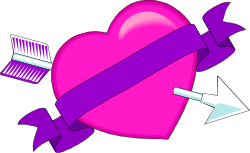Heart Toothbrush Clipart: Playful Dental Care Illustration
