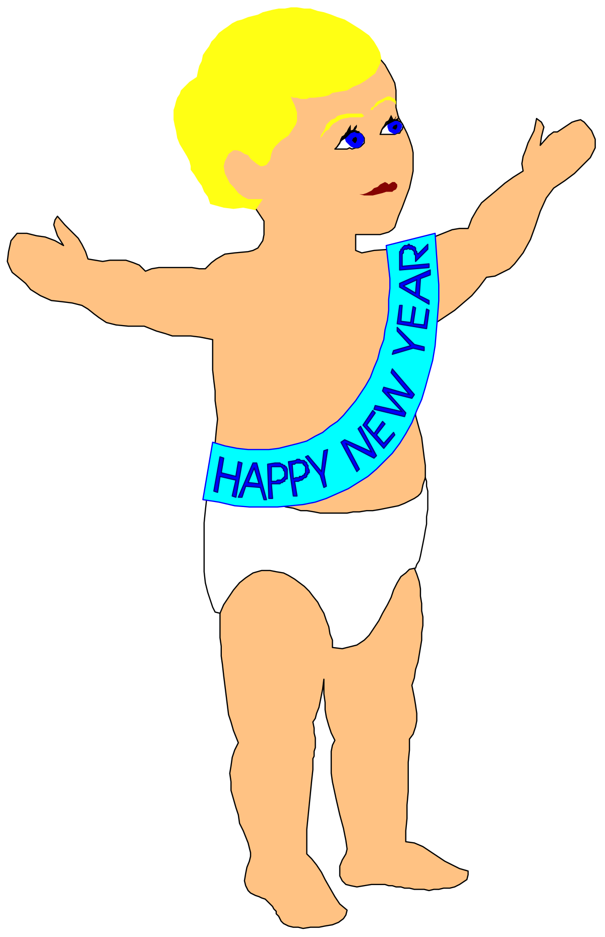 Baby in Diaper Clipart - Adorable Infant Illustrations for Your Projects